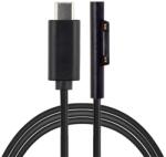 Gigapack Töltőkábel (USB 3.1 - Type-C, 65 - 85W, Beépített Pd Emulátor, 180Cm) Microsoft Surface Pro 3/4/5/6 Fekete