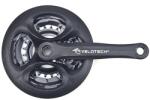 Velotech négyszögtengelyes MTB hajtómű 24-34-42T, 170 mm, acél-műanyag, LV, fekete