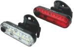 Velotech USB-ről tölthető LED lámpa szett (első és hátsó), gumipántos, fekete