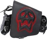 RSA Geantă de motocicletă din piele RSA S493 Skull HD Softail negru-roșu (SKWS493)