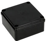  S-BOX sima falú kötődoboz csavaros fedéllel, (105x105x55 mm) IP65, fekete (S-BOX 116C)