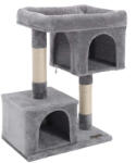 FEANDREA Kompakt Macskabútor Két Barlangos Világosszürke Pihenőhely (EUZ-PCT61WV1)