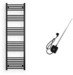  Törölközőszárító radiátor elektromos fűtőpatronnal 50 x 170 cm - Nero Italia AF-05-600W (fekete)