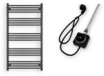  Törölközőszárító radiátor elektromos fűtőpatronnal 75 x 140 cm - Nero Italia AF14-600W (fekete)