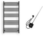  Törölközőszárító radiátor elektromos fűtőpatronnal 75 x 150 cm - Nero Italia AF05-600W (fekete)