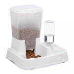 Relaxdays Víz- és ételadagoló etetőtál kutyáknak fehér 34x34, 5x27, 5 cm 10024156