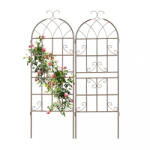 Relaxdays Ívelt rózsafuttató 2 db-os szett barna 150x50x2 cm 10041759