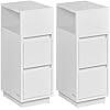 VASAGLE 2 db keskeny éjjeliszekrény, 2 fiókkal, nyitott rekesszel, felhőfehér 40x30x60cm (LET856W01)