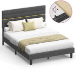 VASAGLE Kétszemélyes ágy, 140x200 cm matrachoz, állítható fejtámlával, szürke (RMB504G01)