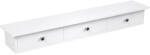 SONGMICS Lebegő fali polc 3 fiókkal, tároló polc, fehér 80x15x10cm (LWS085W01)