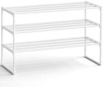 SONGMICS Cipőtartó polc, 3 szintes fém tároló, akár 20 pár cipőhöz, fehér 30x92x55cm (LSA303W03)