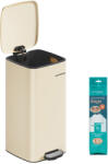 SONGMICS Konyhai szemetes, 30L, rozsdamentes acél, homok bézs (LTB593A02)