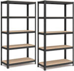 SONGMICS Polcos állvány, 875kg polconkénti teherbírással, fekete 180x90x40cm (GLR042B01)