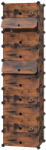 SONGMICS Cipőtartó polc, 10 rekeszes moduláris tároló, műanyag, arany 40x30x17cm (LPC010A01)