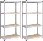 SONGMICS Polcos állvány, állítható magasságú, fém és MDF, szürke 200x100x50cm (GLR048E01)