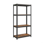 SONGMICS Polcos állvány, 130kg polconkénti teherbírással, rusztikus barna-fekete 160x80x40cm (GLR044B11)