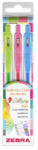 Zebra Zseléstoll készlet, 0, 33 mm, nyomógombos, ZEBRA "Sarasa Clip Lollipop", 3 különböző szín (99431) - mystock