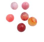  Gyöngy alkatrész- gyöngy ásvány 10mm csiszolt rózsaszínes-narancsos árnyalatok 1db
