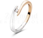  14 karátos rozé-és fehérarany eljegyzési gyűrű gyémánttal (AU12689) AU12689