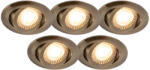 QAZQA 5 db modern beépített spotlámpa szett bronz színben, LED-del, 3 fokozatban szabályozható - Mio (97877)