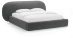 Micadoni Sötétszürke kárpitozott ágyneműtartós franciaágy ágyráccsal 160x200 cm Ovalo - Micadoni
