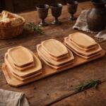 ATELIER 49 Set platou pentru servit din lemn cu 12 farfurii (ATE49-ART-145469) Tava