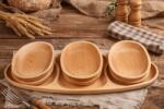 ATELIER 49 Set platou pentru servit din lemn cu 6 farfurii (ATE49-ART-132770) Tava