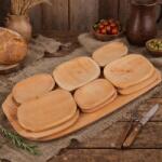 A T E L I E R 49 Set platou pentru servit din lemn cu 12 farfurii (ATE49-ART-148649) Tava