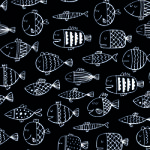 Takoy Szabadidő anyag/ futter Takoy 150cm fekete halacskák