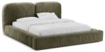 Micadoni Zöld kárpitozott ágyneműtartós franciaágy ágyráccsal 200x200 cm Martina - Micadoni