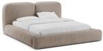 Micadoni Világosbarna kárpitozott ágyneműtartós franciaágy ágyráccsal 160x200 cm Martina - Micadoni