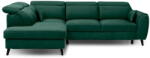 Eltap Zöld bársony kinyitható-tárolóhelyes sarokkanapé (bal oldali-L alakú) Noble - ELTAP
