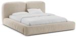 Micadoni Bézs kárpitozott ágyneműtartós franciaágy ágyráccsal 200x200 cm Martina - Micadoni