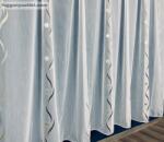 fuggonyoutlet Voile, Roshan, fehér alapon barna és arany, 300x155 cm