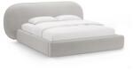 Micadoni Világosszürke kárpitozott ágyneműtartós franciaágy ágyráccsal 180x200 cm Ovalo - Micadoni