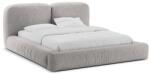 Micadoni Világosszürke kárpitozott ágyneműtartós franciaágy ágyráccsal 160x200 cm Martina - Micadoni