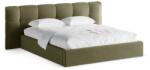 Micadoni Zöld kárpitozott ágyneműtartós franciaágy ágyráccsal 160x200 cm Eric - Micadoni