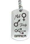 R.M. ékszer Nő Férfi Gamer acél medálos kulcstartó (13517-RM-D)