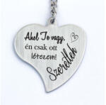 R.M. ékszer Ahol te vagy ott létezem acél medálos kulcstartó (13231-RM-SZ)