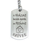 R.M. ékszer Házat kezek építik acél medálos kulcstartó (13240-RM-D)