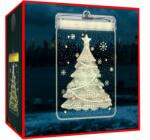 Hurtnet LED-es ólomüveg lámpa karácsonyfa ajándék ablakra karácsony (witraz led 3d ozdoba choinka okno lampki)