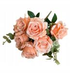  Rózsacsokor Rózsák művirágok Lazac Narancssárga nád Virág ág (T109)