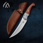 HUANG FU Fa nyelű túlélő kés, egyenes penge, tökéletes ajándék férfiaknak (888999162598)