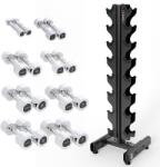 HMS SET CHROMED DUMBBELLS CHD 2 x 1 - 8 KG (72 KG) + RACK STR36 HMS (17-62-143)