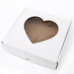  15x15x3 cm Ablakos doboz Szív Fehér 5 db-os szett