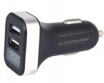 CARMOTION Töltő 2x Usb, 2.1A, 12/24V szivargyújtó aljzathoz, voltmérővel (58709)