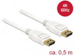 Delock 85507 Displayport 1.2 apa > Displayport apa 0, 5m fehér (85507) - flylite