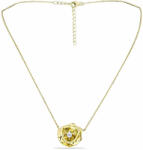  Arannyal Bevont Ezüst Nyaklánc Fehér Gyémánttal, Y63061