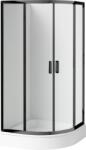 Deante Funkia cabină cu cădiță 80x80 cm semicircular negru mat/sticlă transparentă KDDZN52K (KDDZN52K)