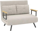 Homcom Canapea extensibilă 3 în 1 din material cu efect de catifea, cu spătar reglabil și 2 perne, 102x73x81 cm, bej